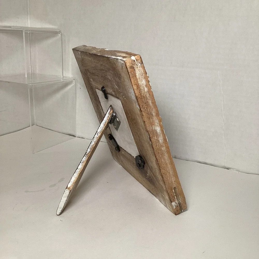 Target Exotic Travels Hand Carved Wood Floral 3x3 Picture Frame White Wash